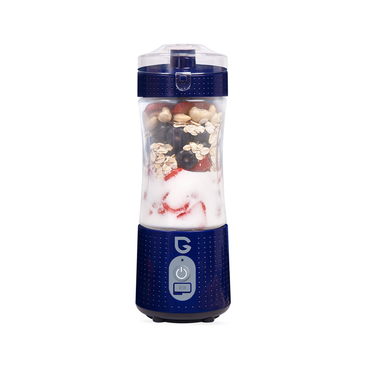 GreenTest portable blender in dark blue, main view